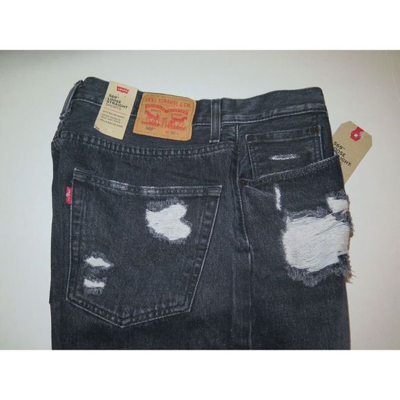 Levi's 569 Men's Sz 32 Black Loose Straight Denim Shorts - Picture 5 of 5